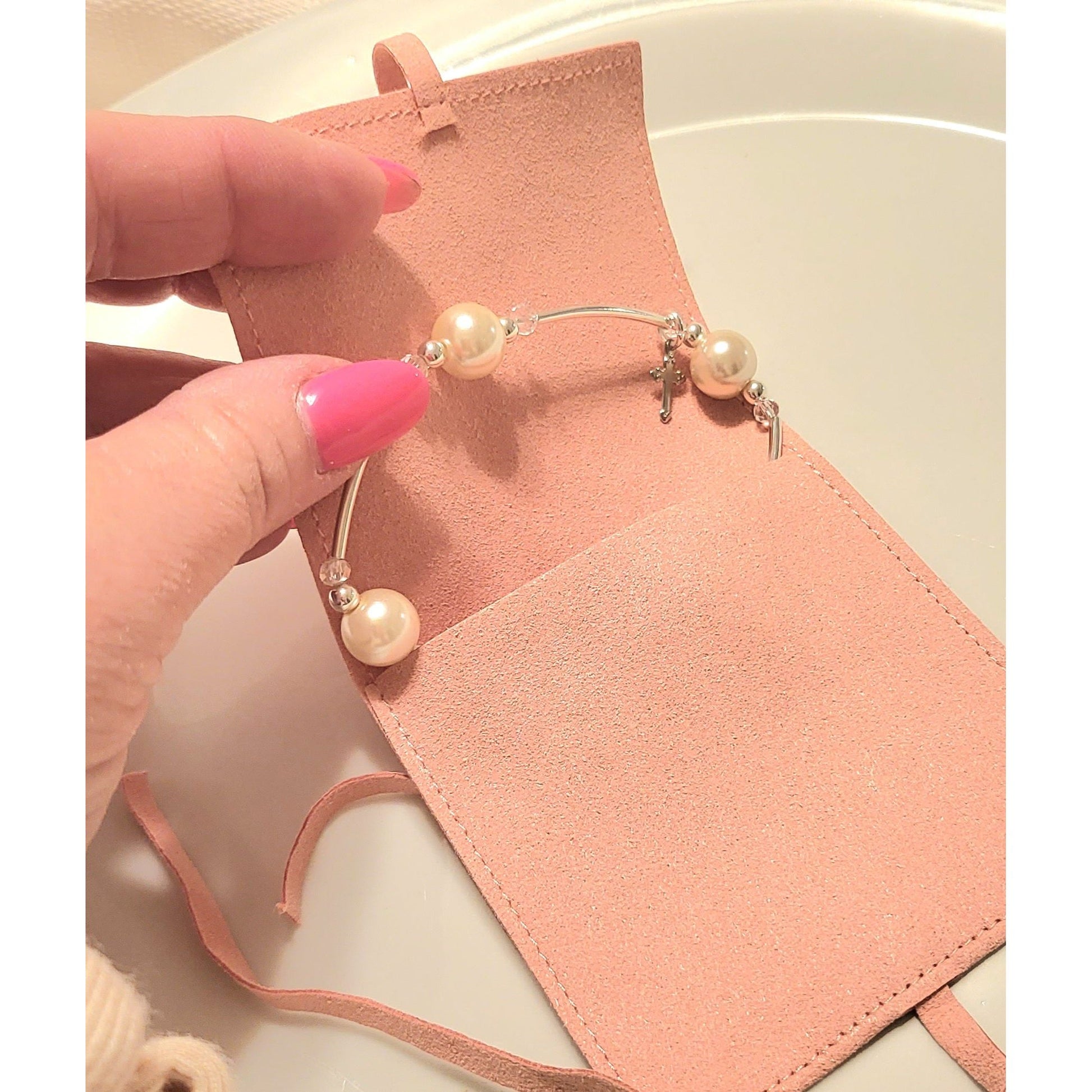 Your bracelet fits perfectly into the soft suede pouch that comes with your bracelet.