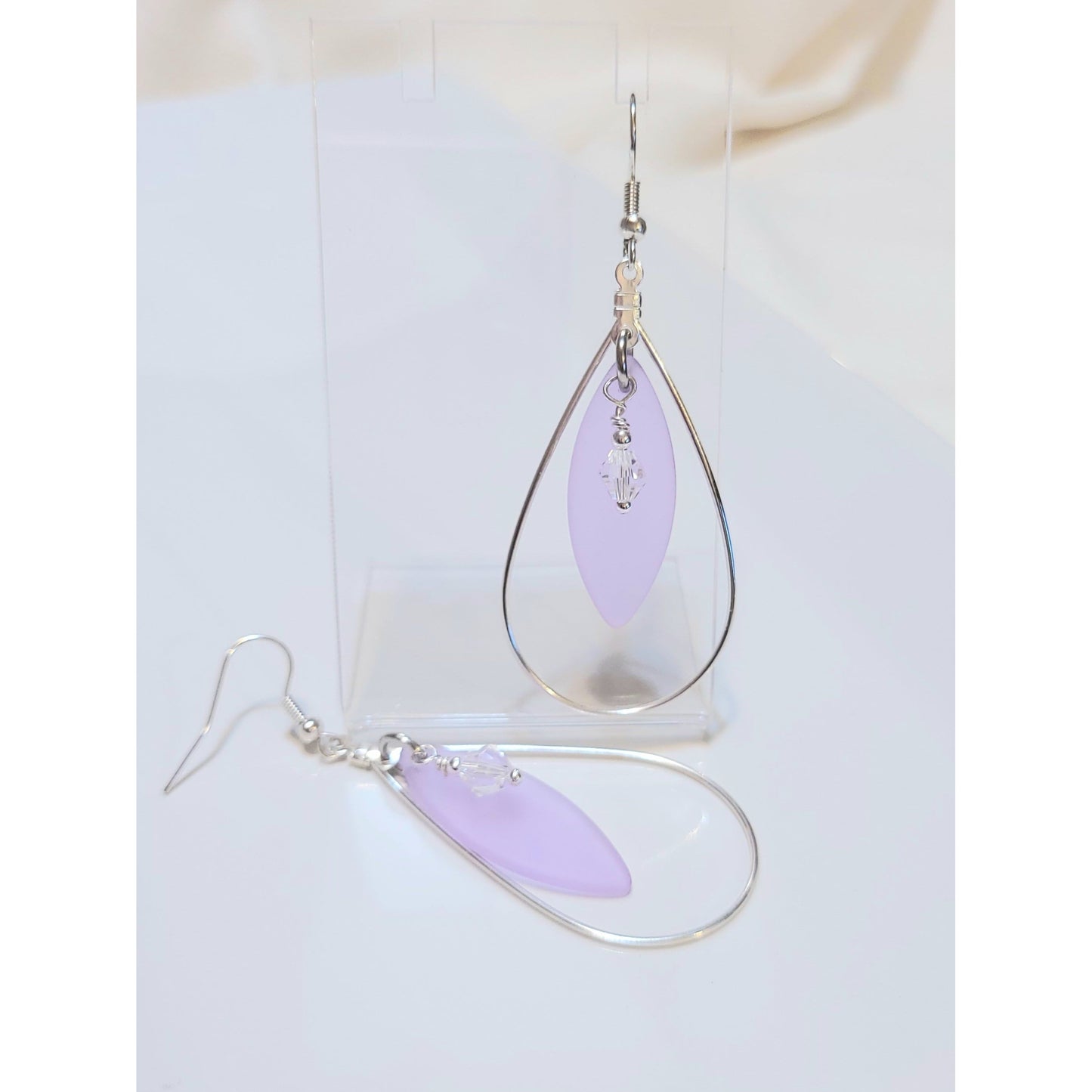 Seaglass Hoop Earrings, sterling silver