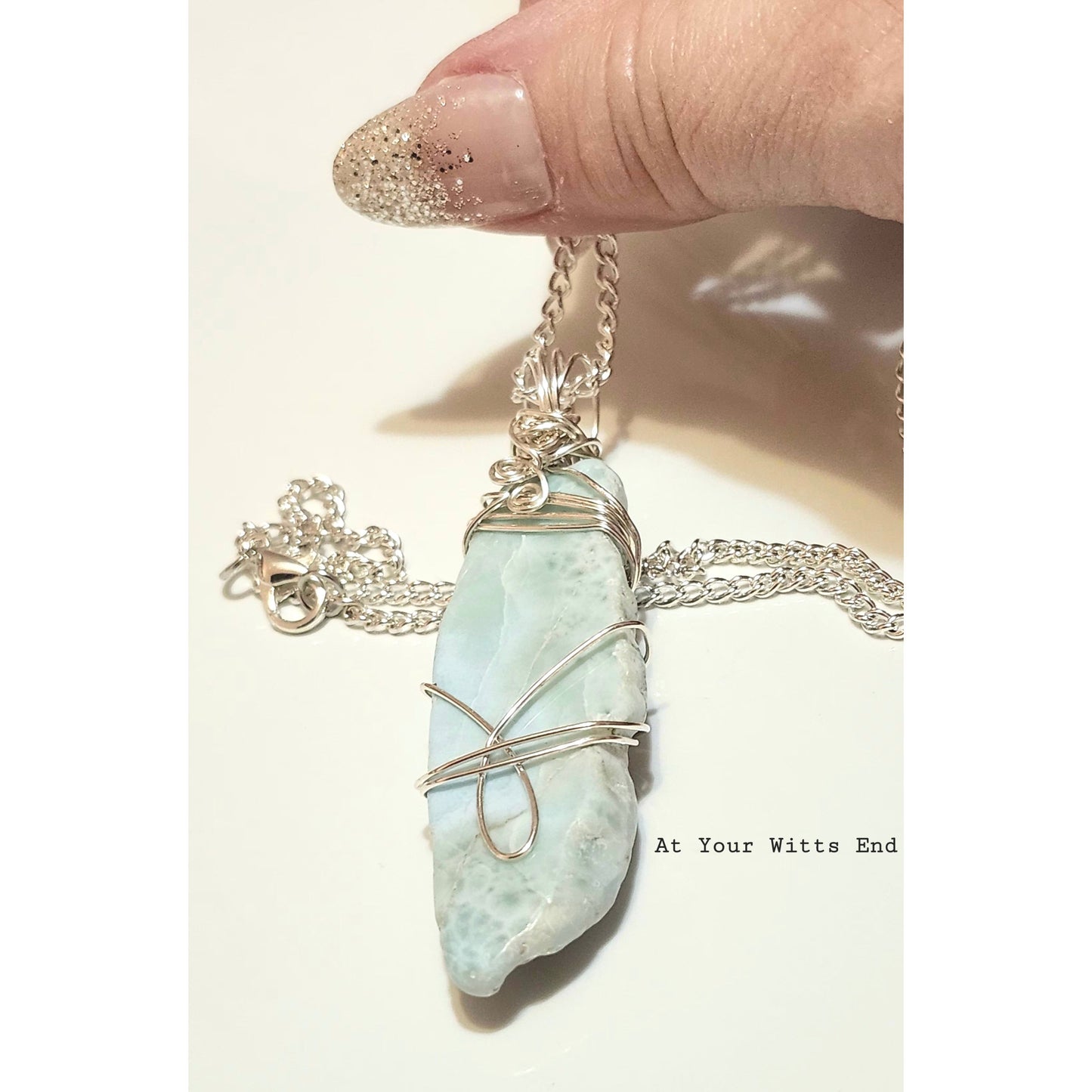 Larimar Stone Pendant Necklace