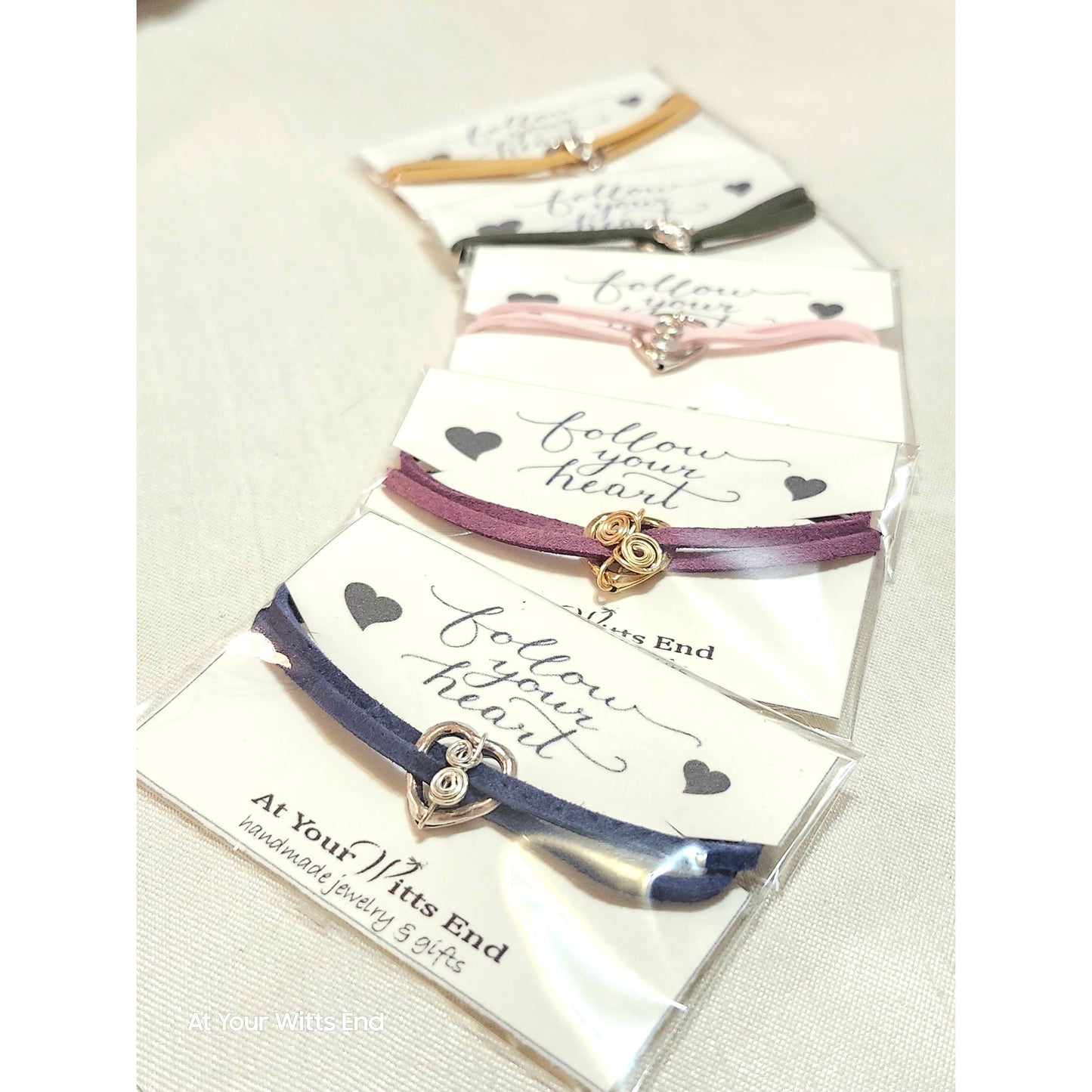 Follow Your Heart suede double strand bracelet