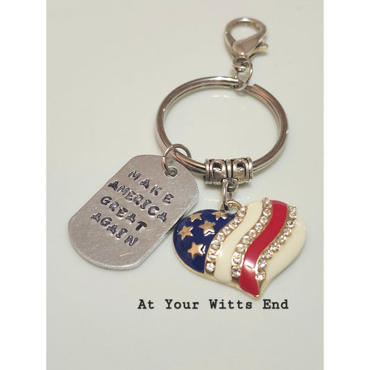 Patriotic Keychain  MAKE AMERICA GREAT AGAIN