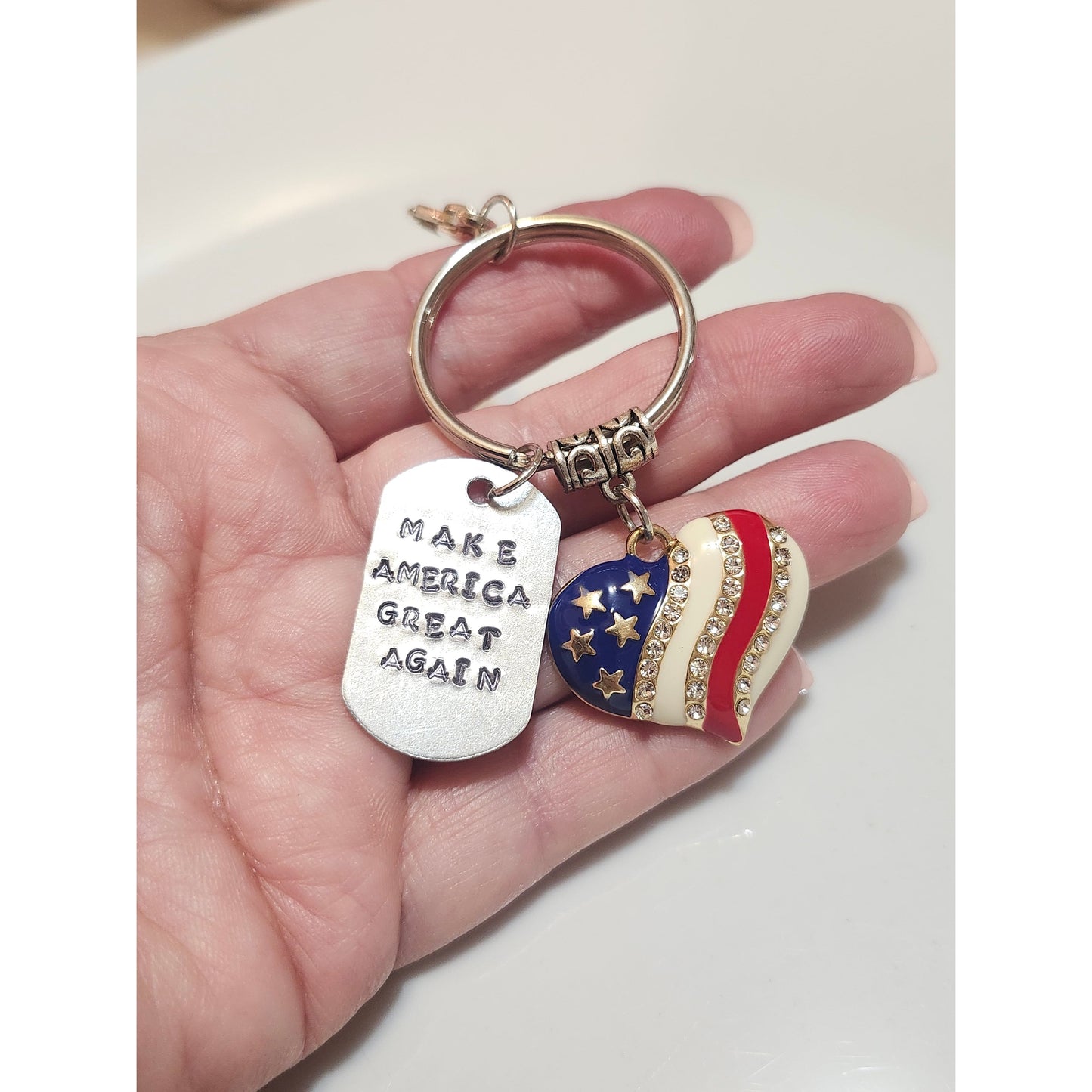 Patriotic Keychain  MAKE AMERICA GREAT AGAIN