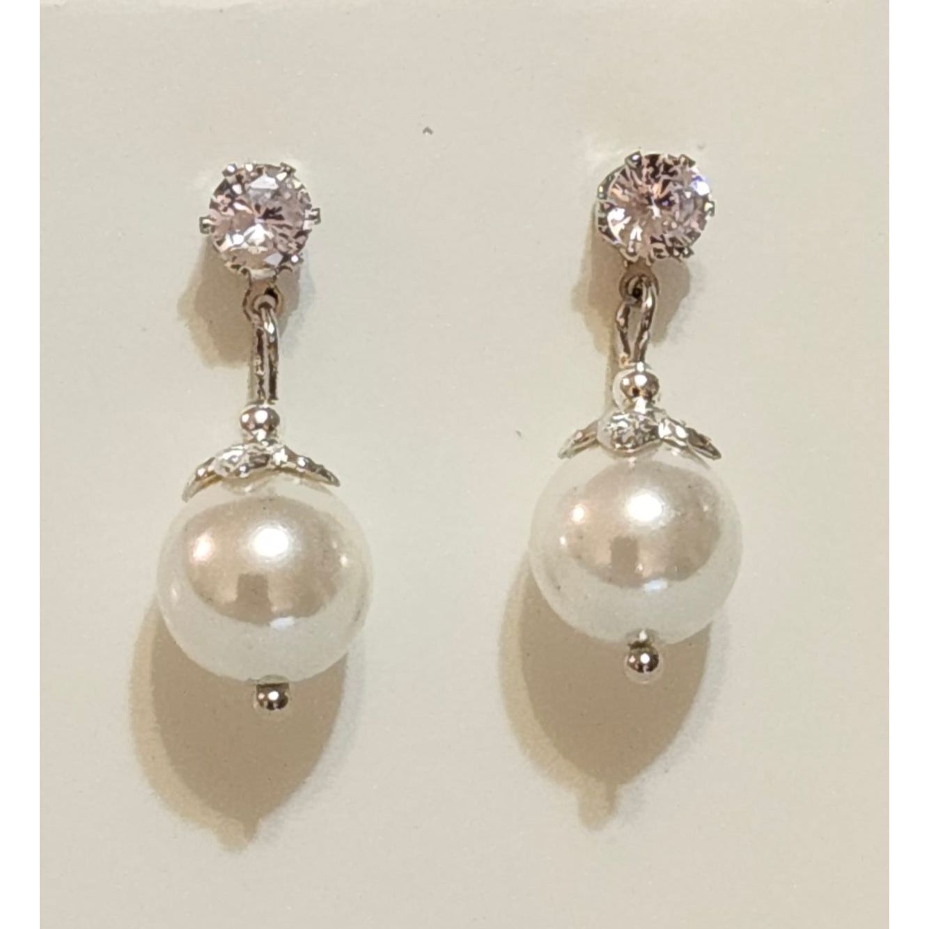 Elegant Pearl and Rhinestone Earrings