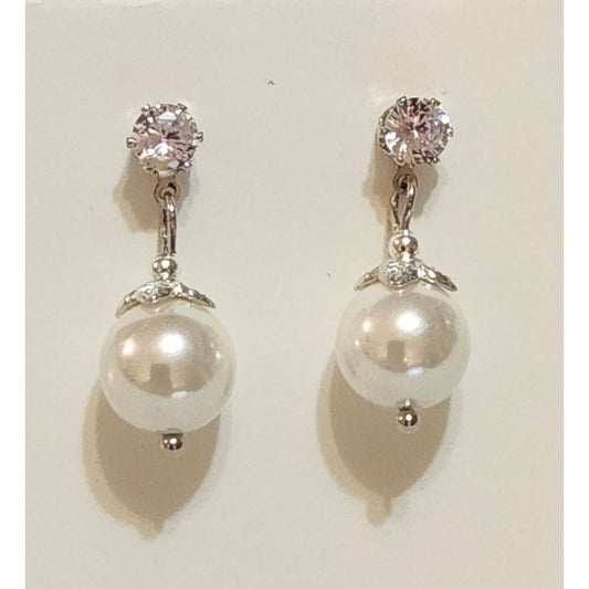 Elegant Pearl and Rhinestone Earrings