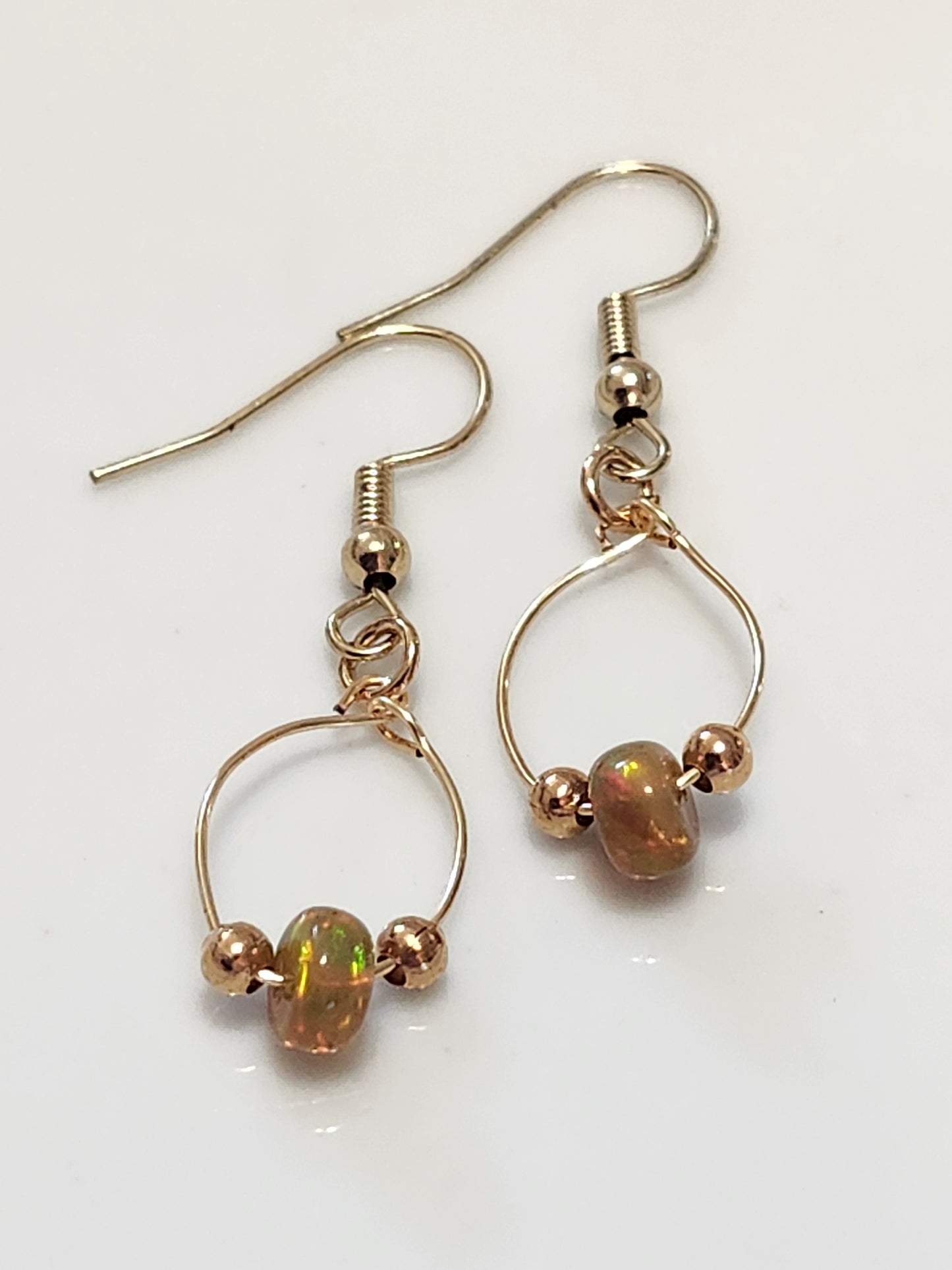 Ethiopian Pearl Rhondel Earrings, iridescent earrings