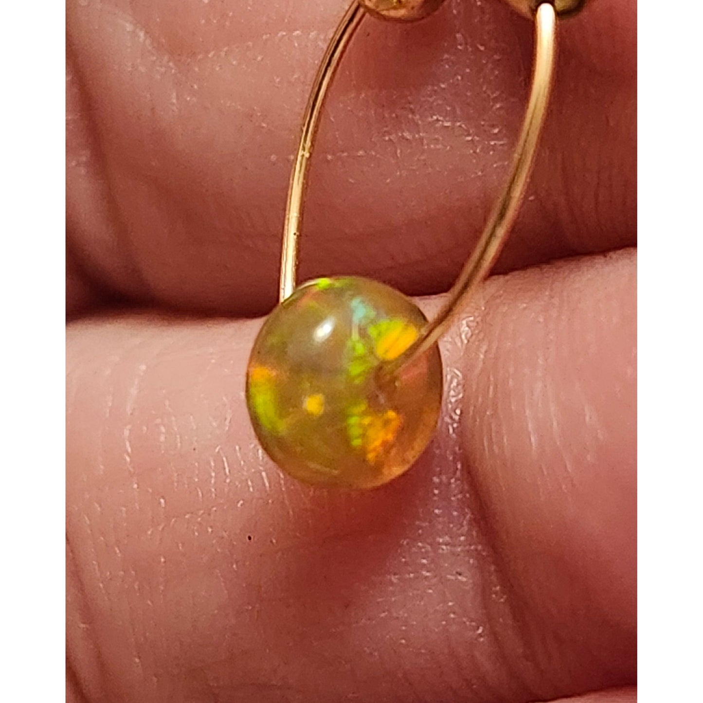 Ethiopian Pearl Rhondel Earrings, iridescent earrings