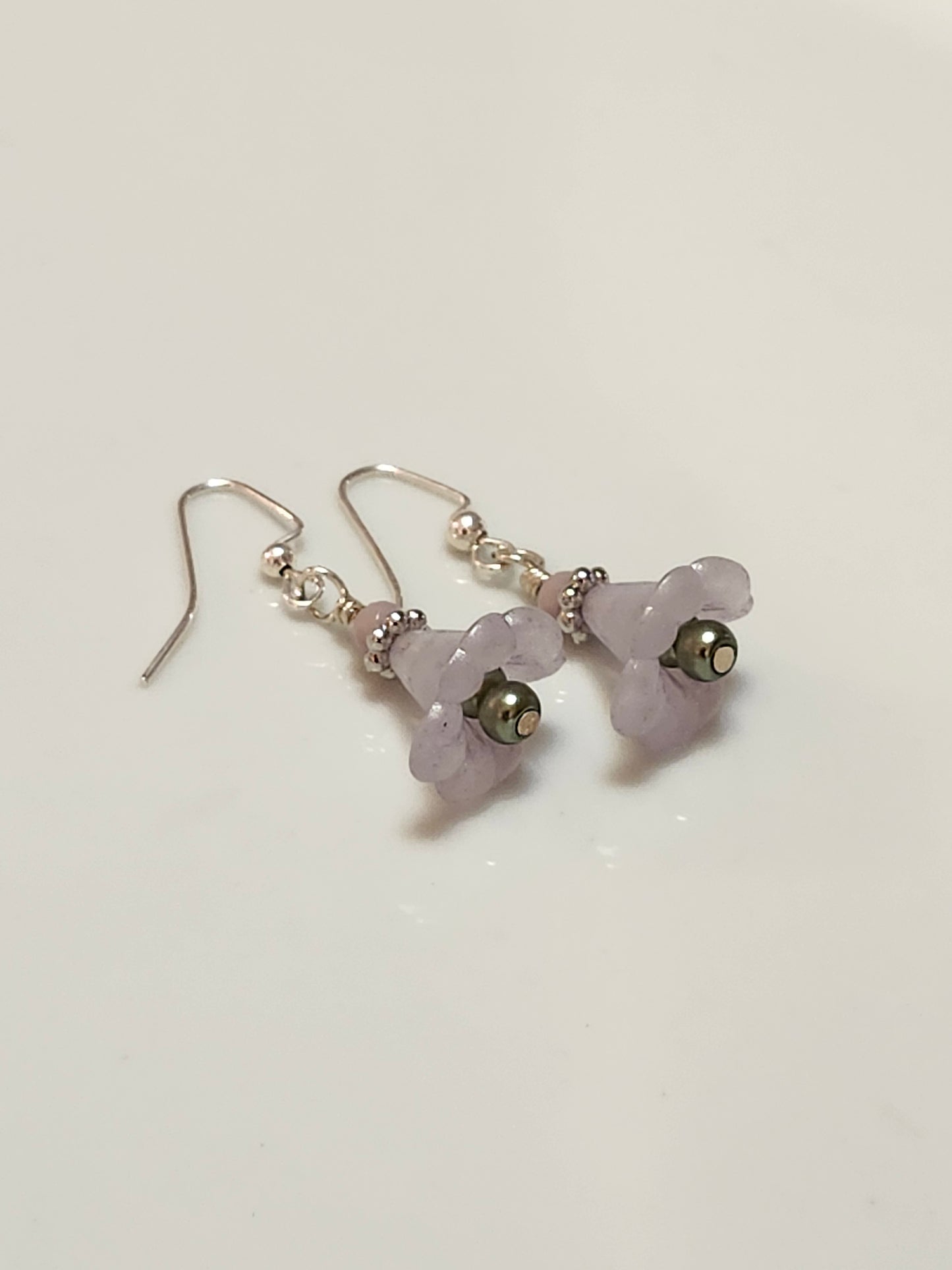 Lavender Fluted Flower Earrings