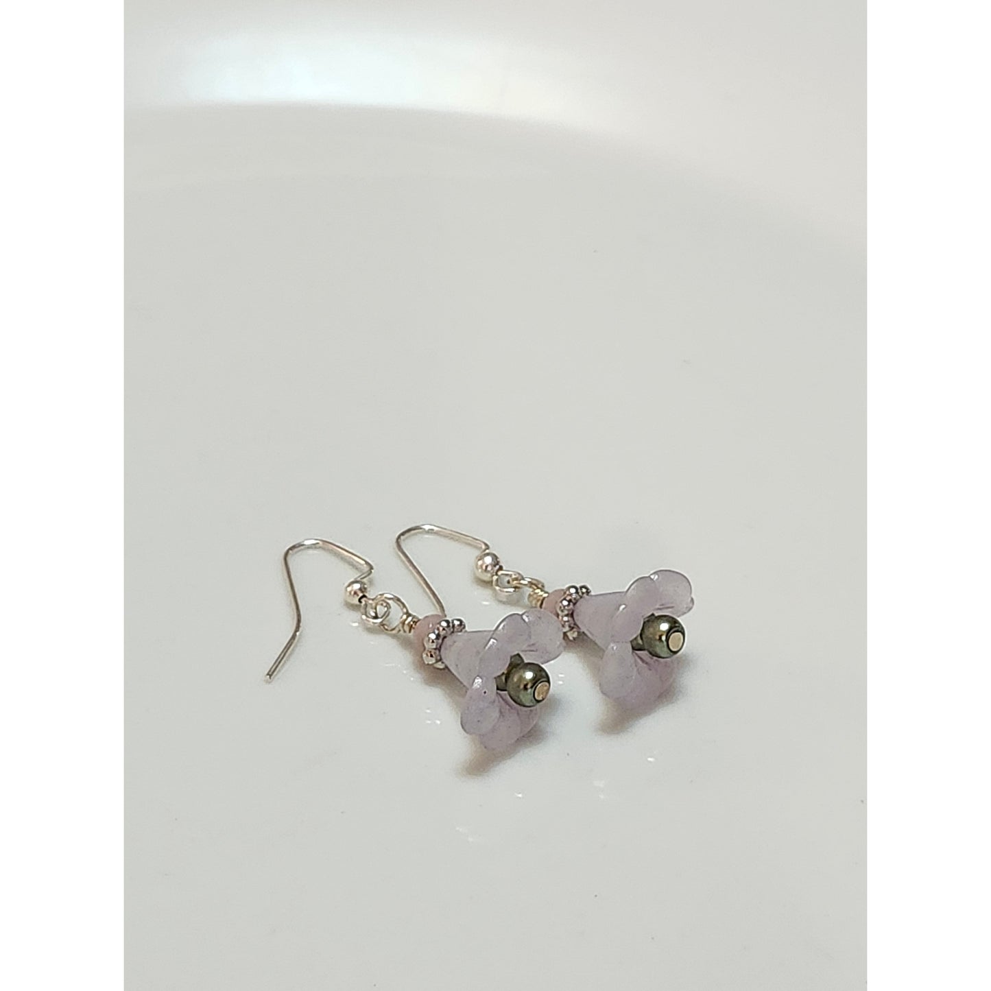 Lavender Fluted Flower Earrings