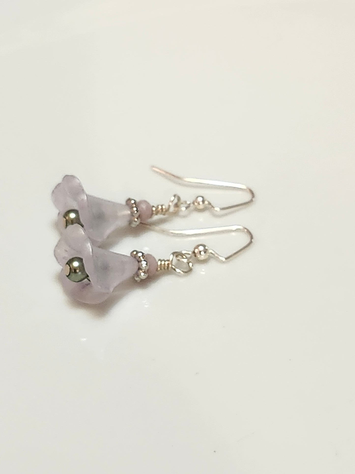 Lavender Fluted Flower Earrings