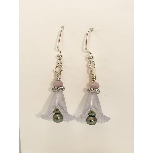 Lavender Fluted Flower Earrings