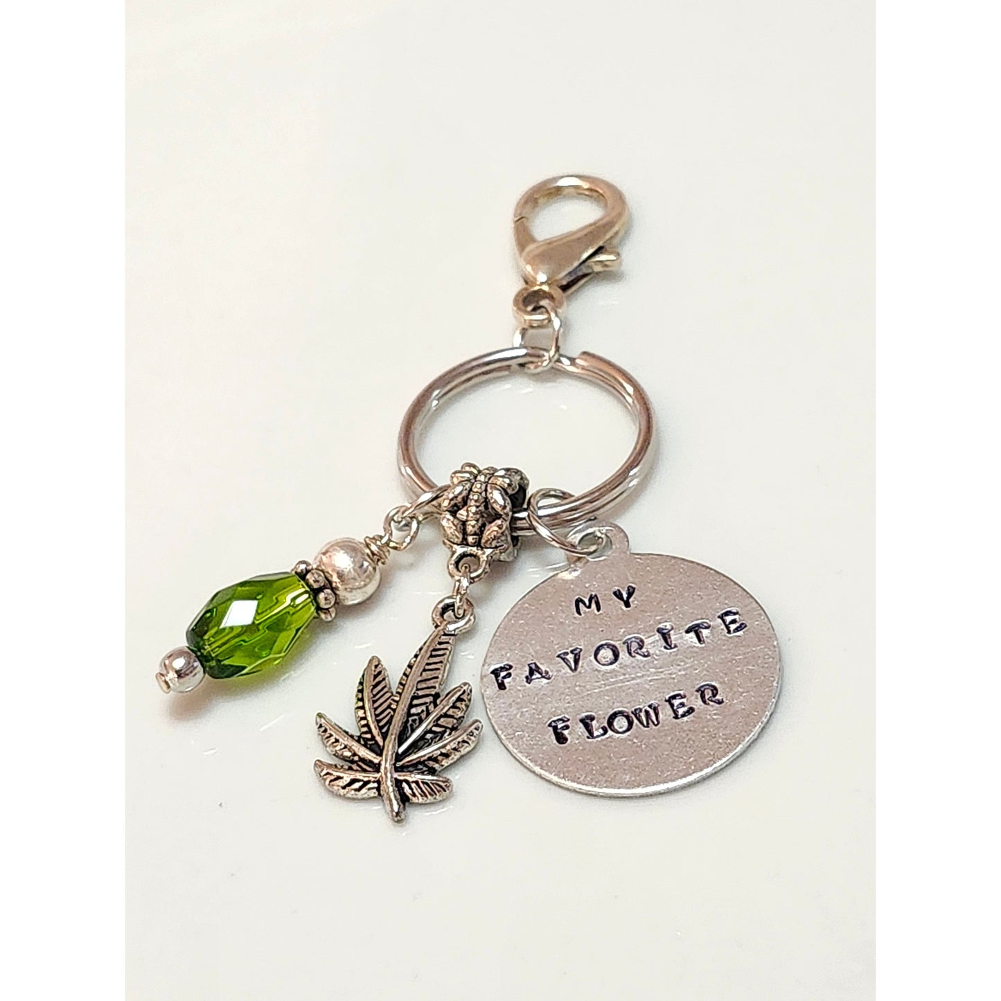 Cannabis Leaf Keychain, pot leaf,dispensary keychain