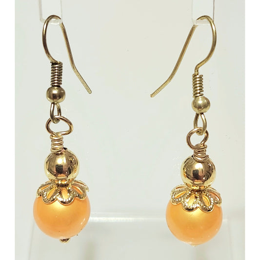 Beautiful Orange Beaded Earrings