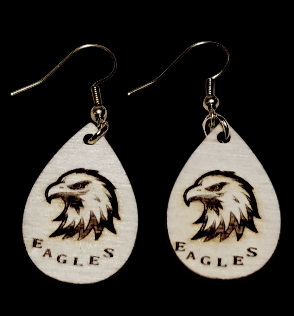 Lightweight Wood Eagles Earrings