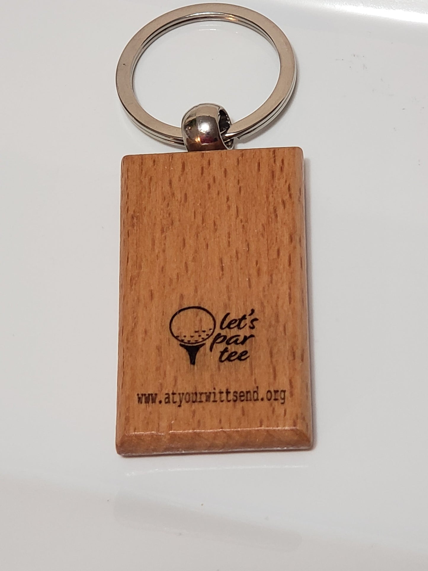 Funny Wooden Golf Keychain, "THAT TREE WAS NOT HERE LAST TIME."