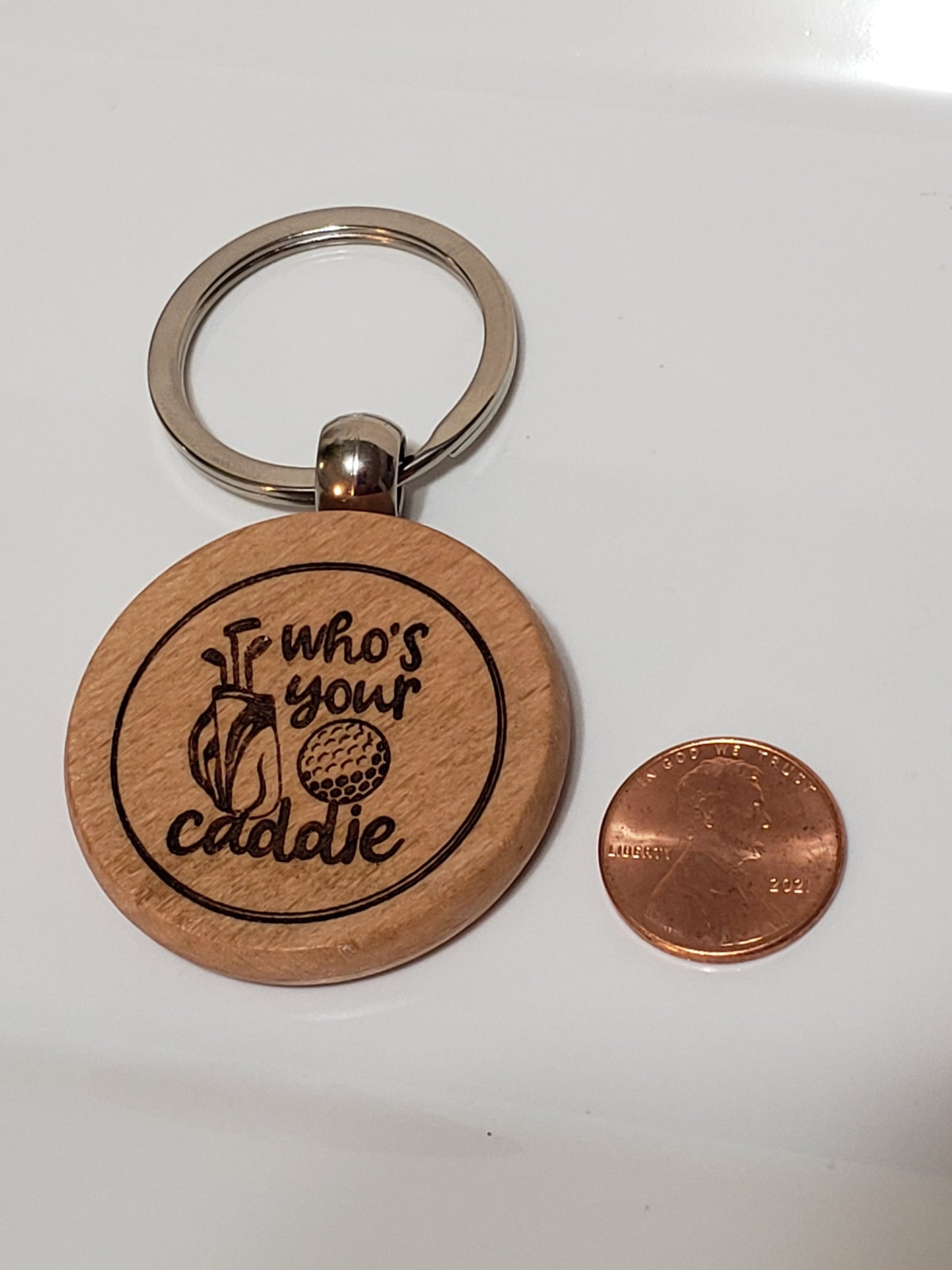 Funny Wooden Golf Keychain, "THAT TREE WAS NOT HERE LAST TIME."