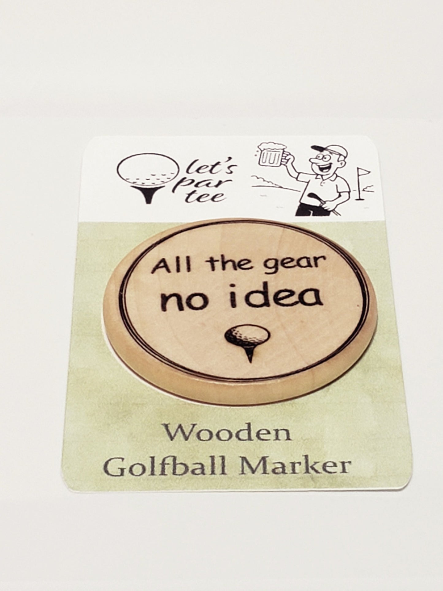 Funny Wood Golf Ball Marker "ALWAYS WASH YOUR BALLS"