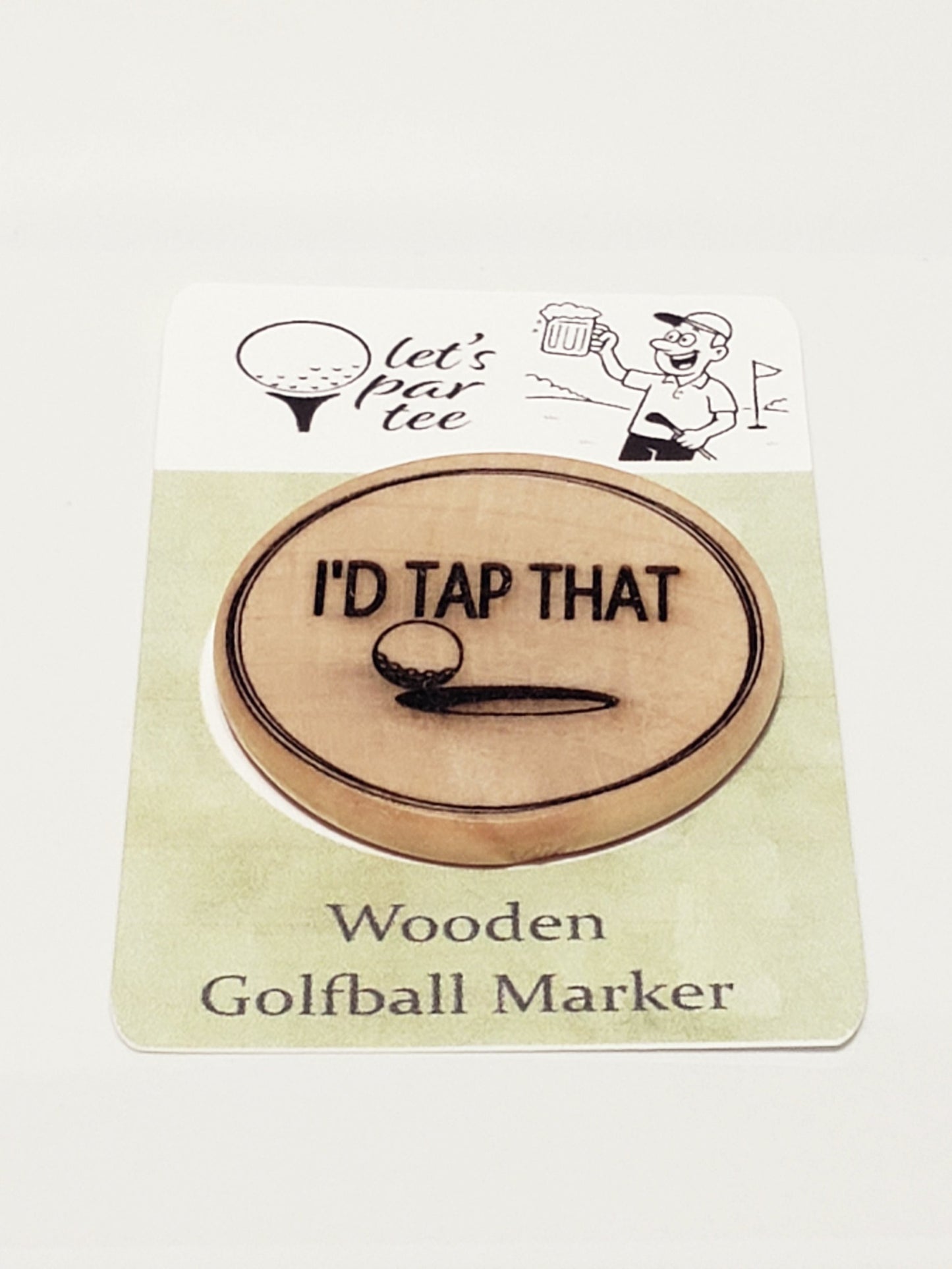 Funny Wood Golf Ball Marker "ALWAYS WASH YOUR BALLS"