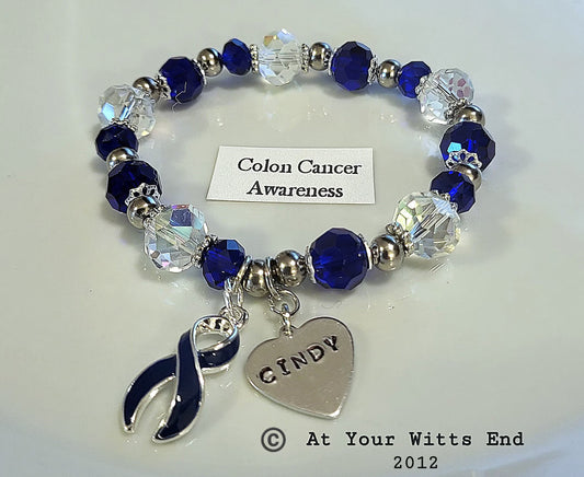 Colon Cancer Bracelet dark blue