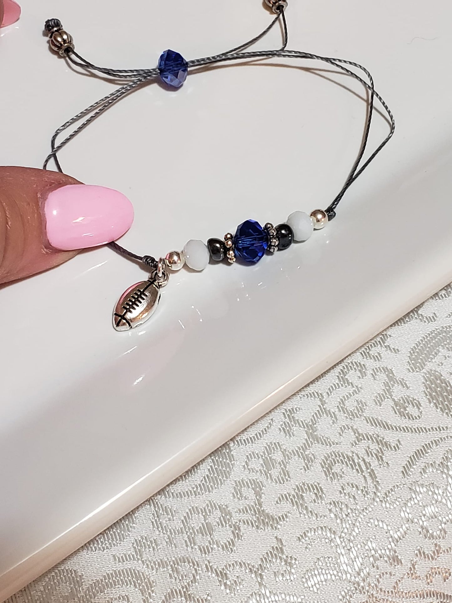 Quakertown Panthers GAME DAY Adjustable Sliding Knot Bracelet, PANTHERS FOOTBALL