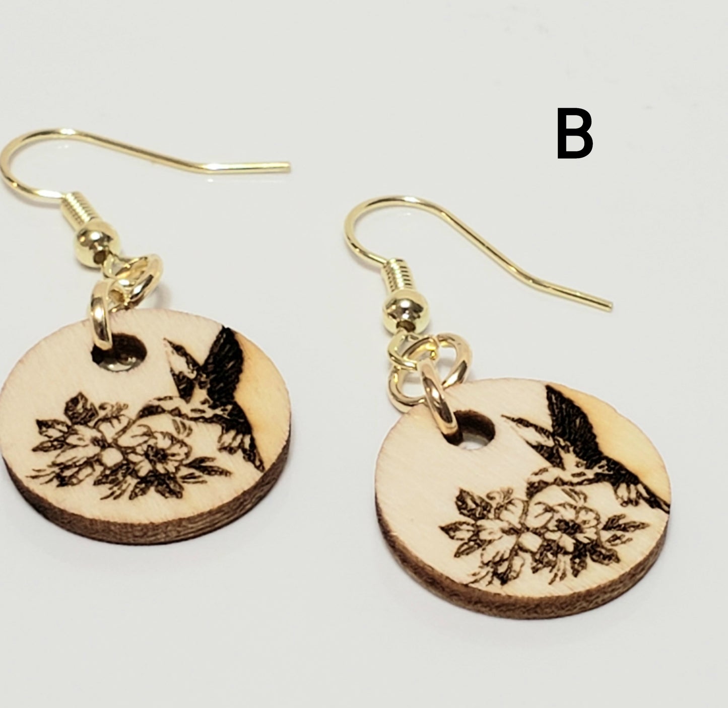 Little Wood Round Earrings (multiple lasered patterns to choose from)