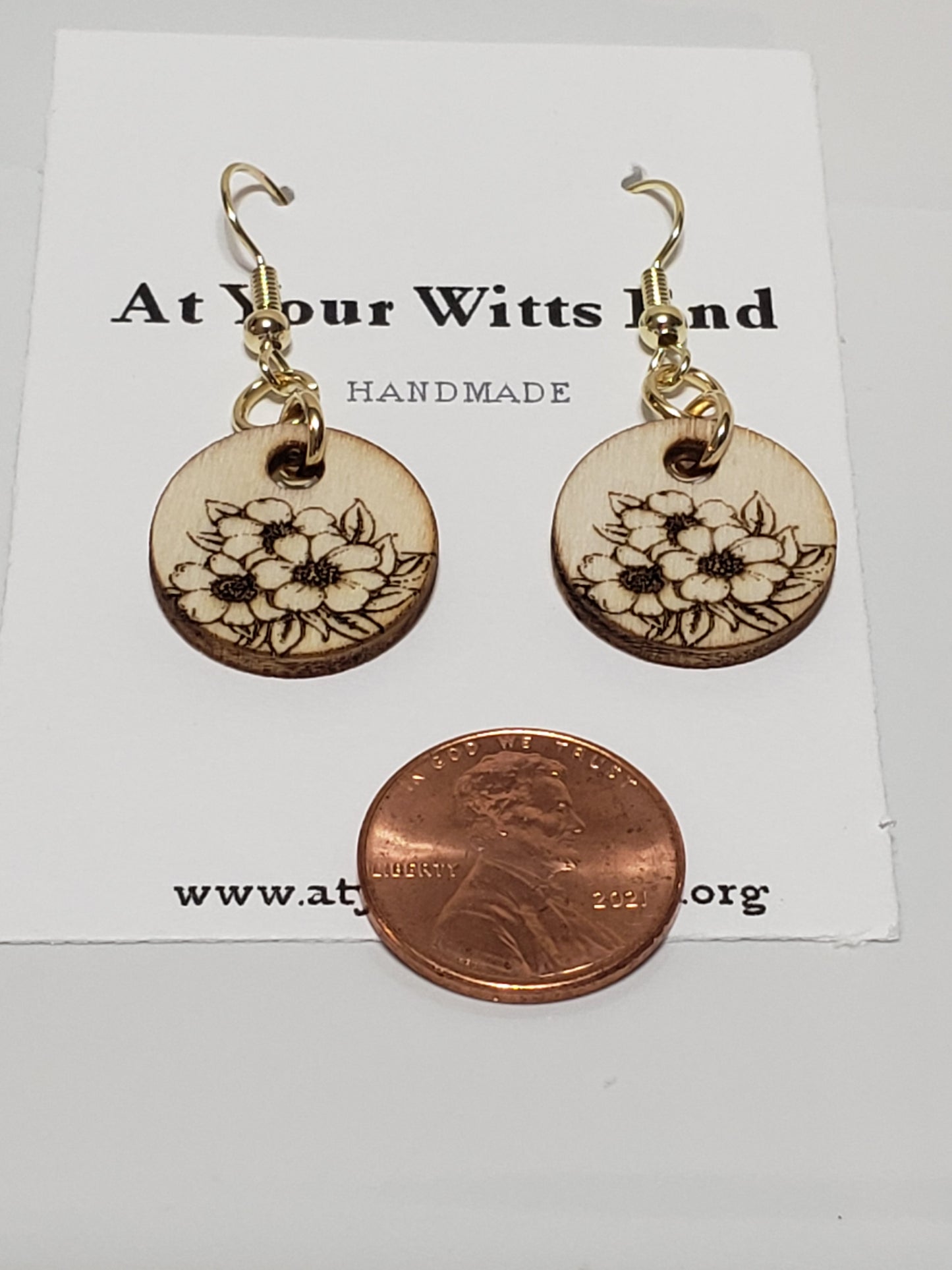 Little Wood Round Earrings (multiple lasered patterns to choose from)