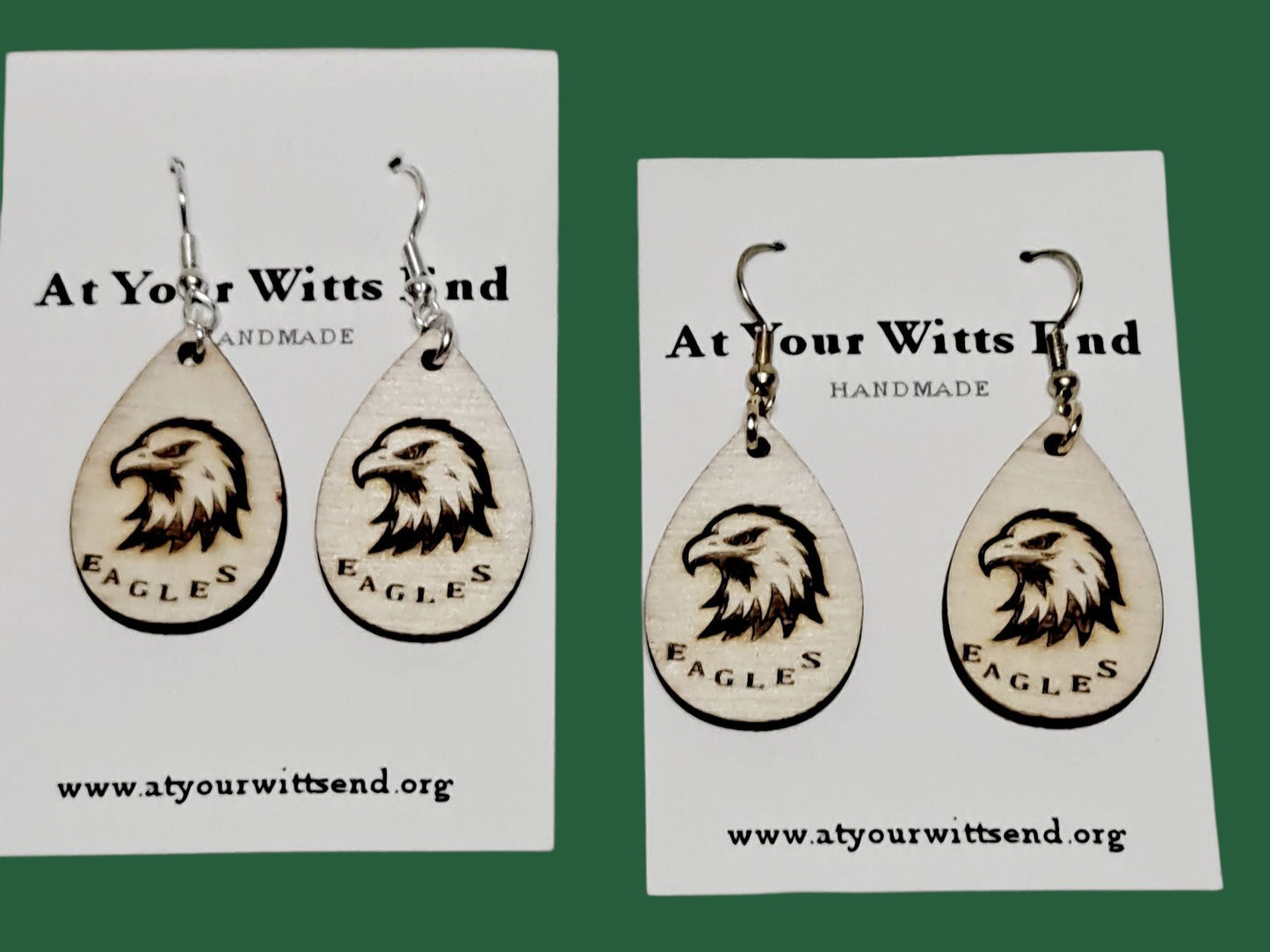 Lightweight Wood Eagles Earrings