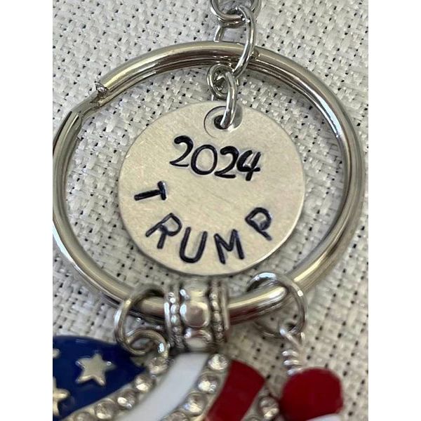 Trump 2024   Patriotic Keychain  Red, White & Blue
