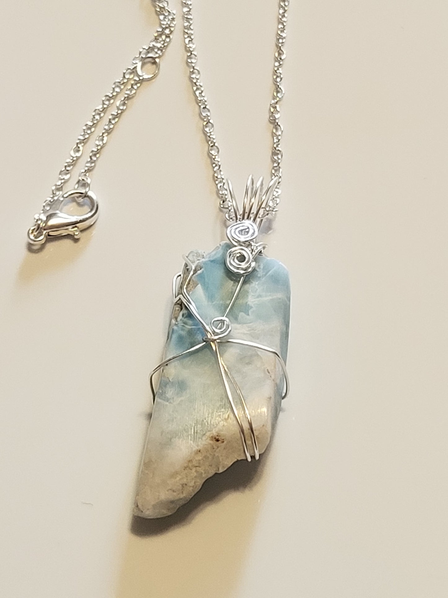 Beautiful Blue Larimar Stone Necklace