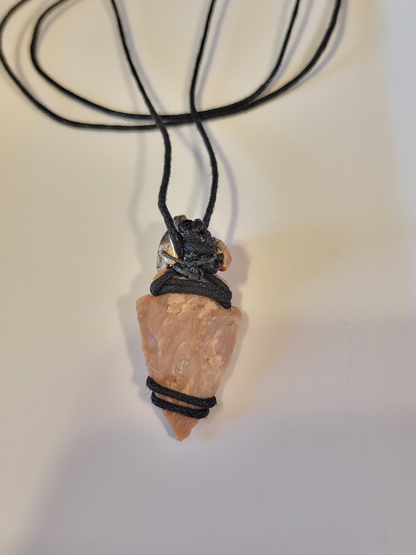 Men's Arrowhead Stone Necklace on cord