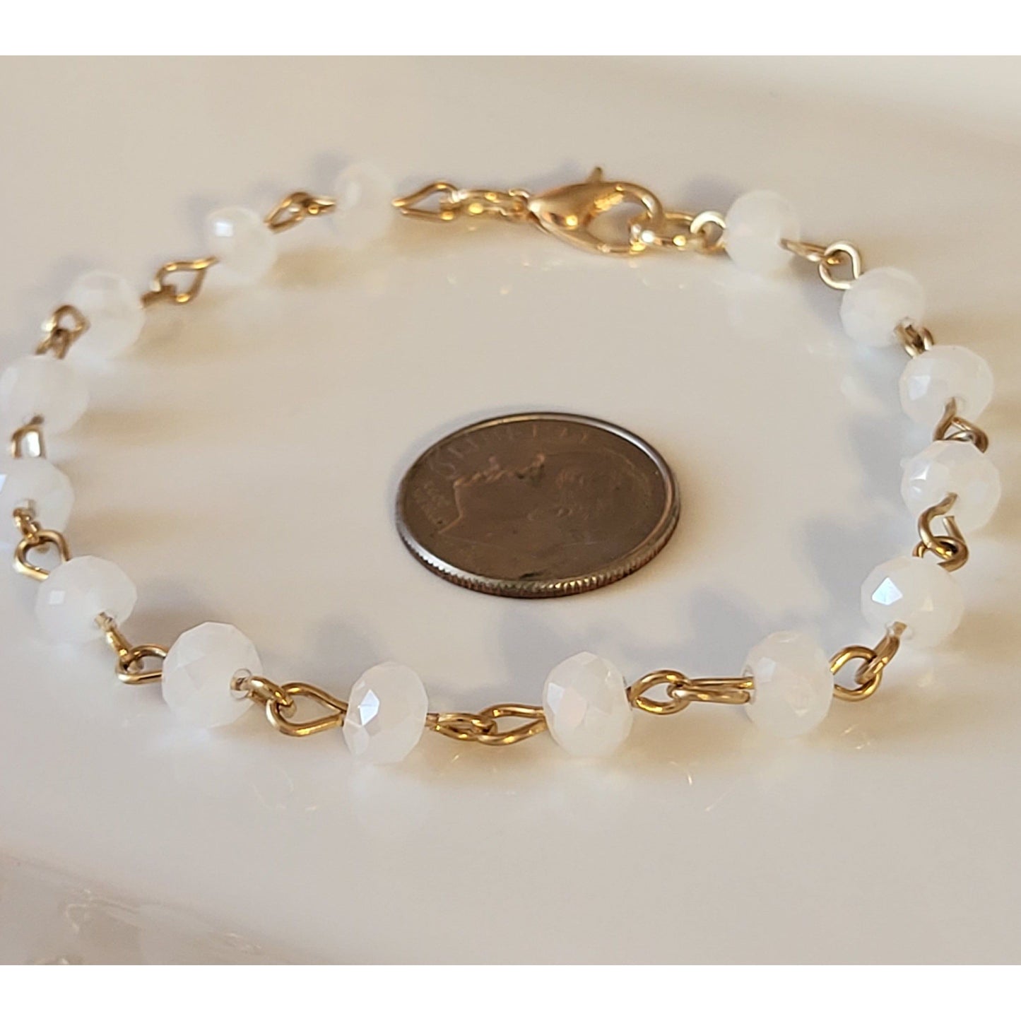 Delicate Beautiful White Crystal Bracelet