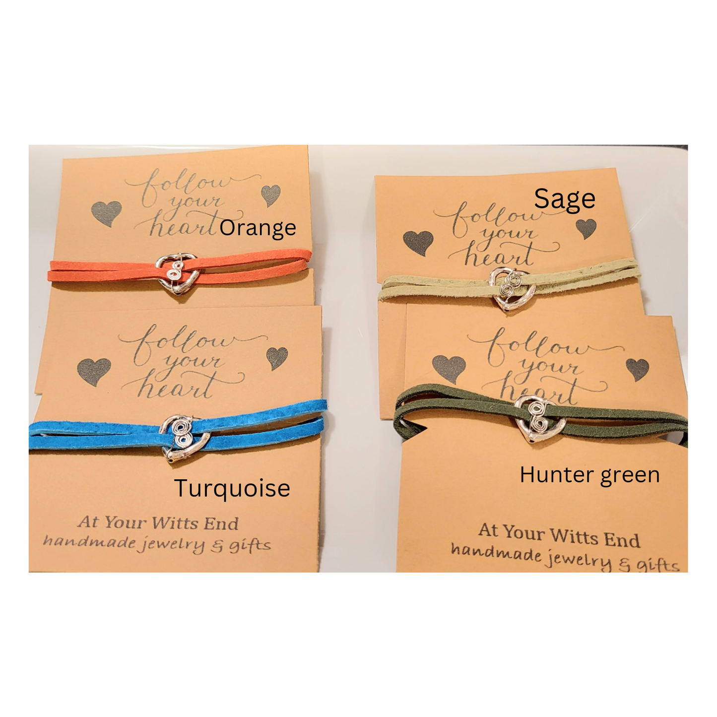 Follow Your Heart suede double strand bracelet