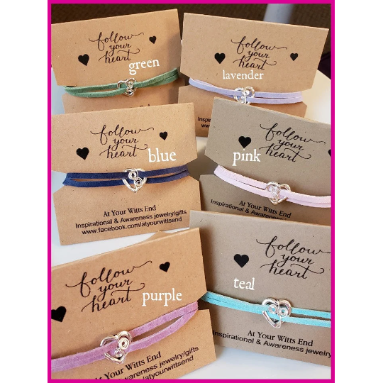 Follow Your Heart suede double strand bracelet