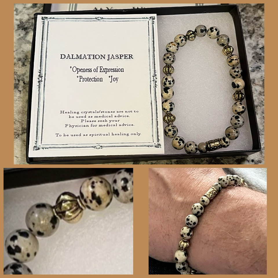 Dalmation Jasper Bracelet, gifts for him