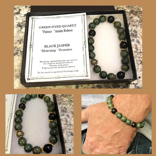 Quartz & Jasper Bracelet, gifts for him