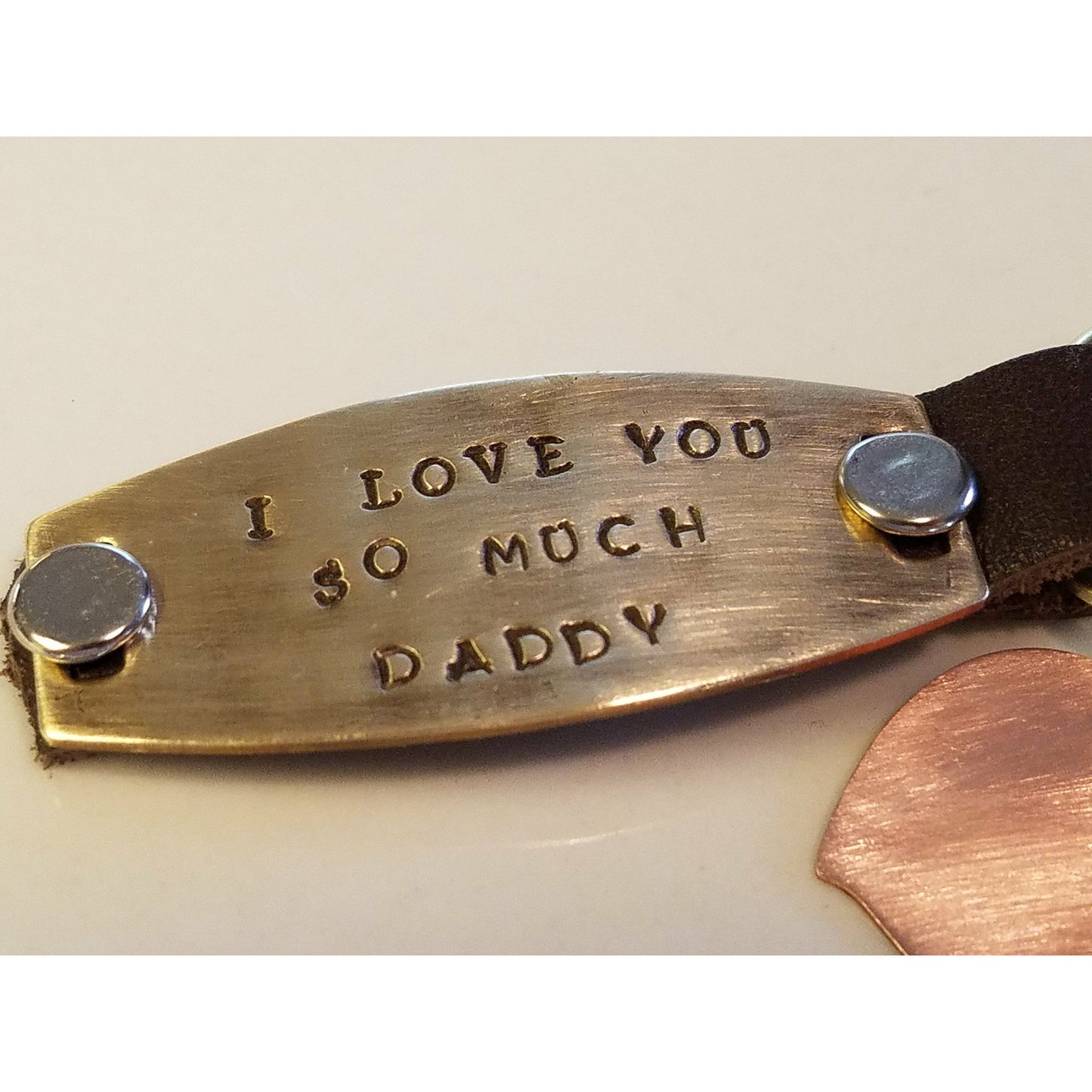 Personalized Leather Keychain  Men's