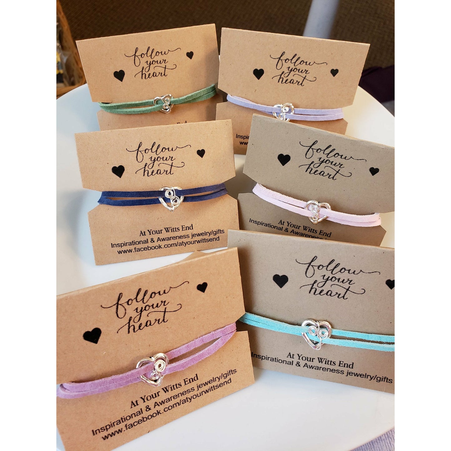 Follow Your Heart suede double strand bracelet