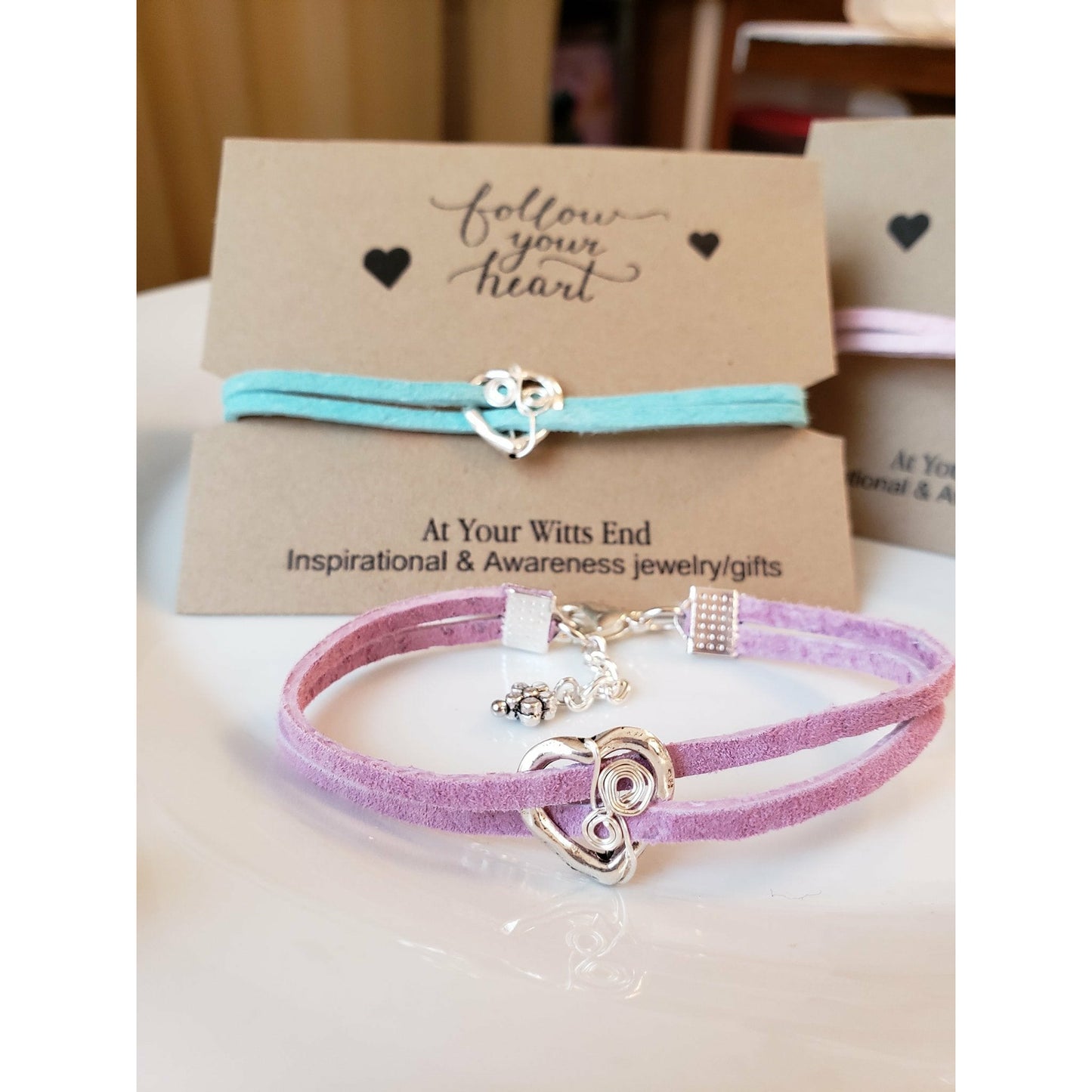 Follow Your Heart suede double strand bracelet