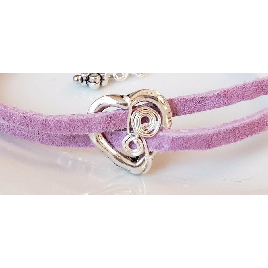 Follow Your Heart suede double strand bracelet
