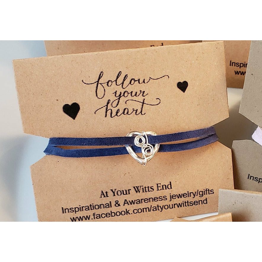 Follow Your Heart suede double strand bracelet