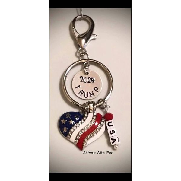 Trump 2024   Patriotic Keychain  Red, White & Blue