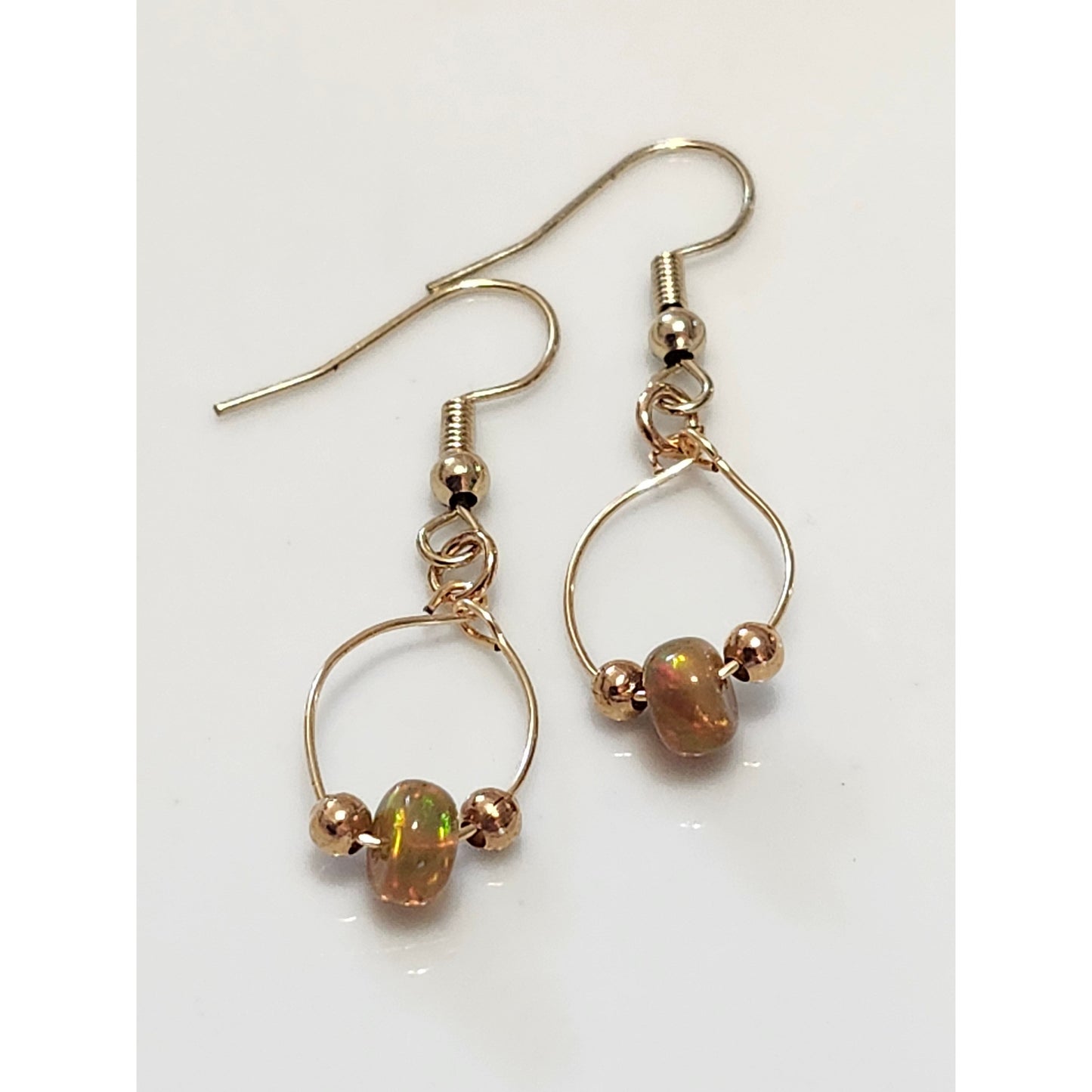 Ethiopian Pearl Rhondel Earrings, iridescent earrings