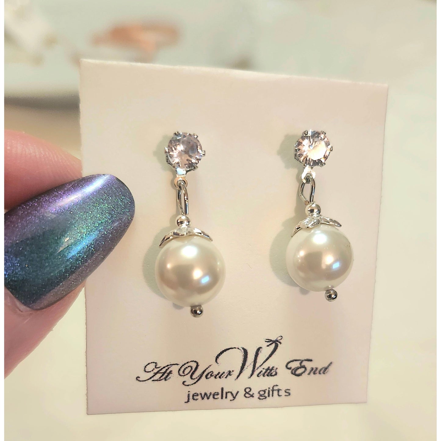 Elegant Pearl and Rhinestone Earrings