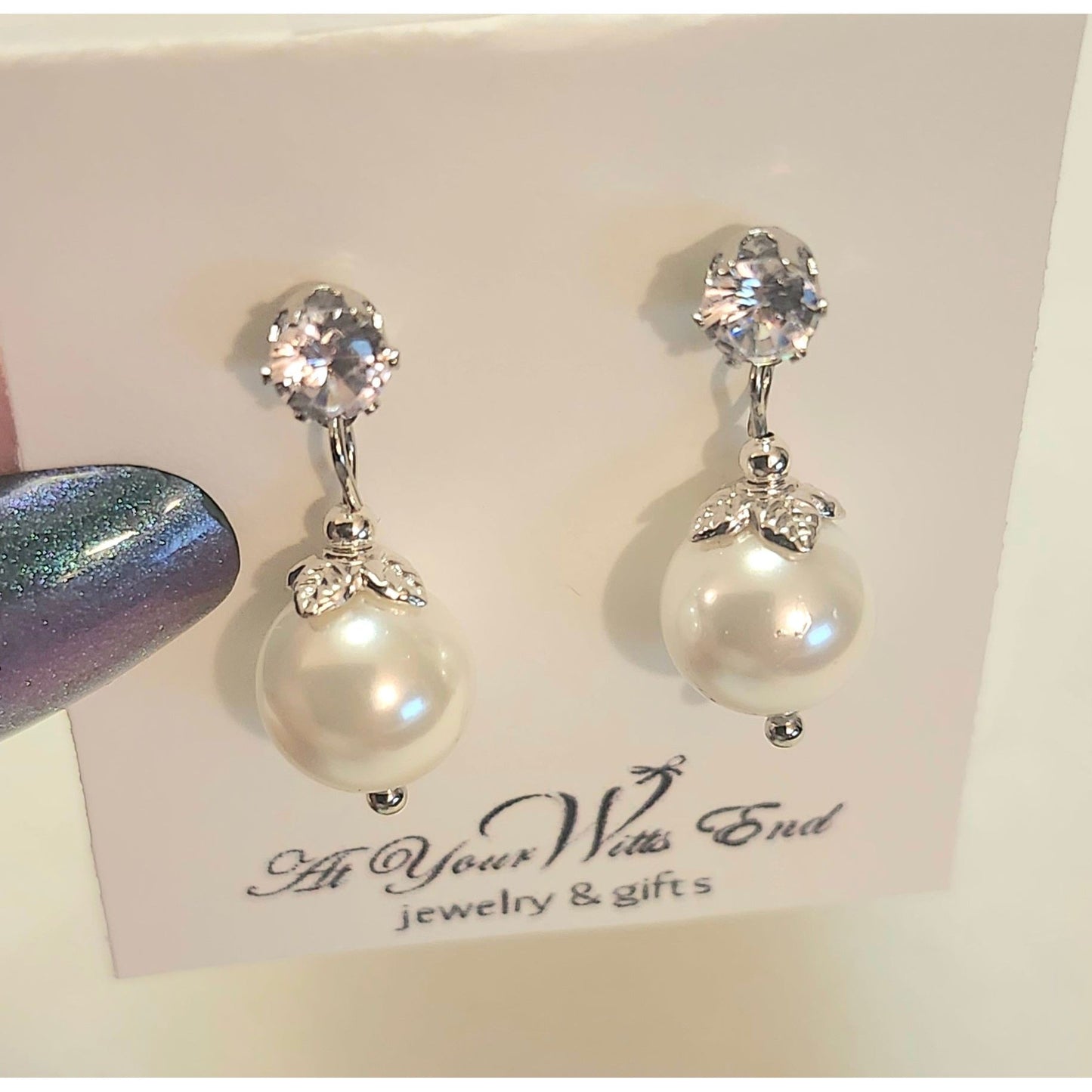 Elegant Pearl and Rhinestone Earrings