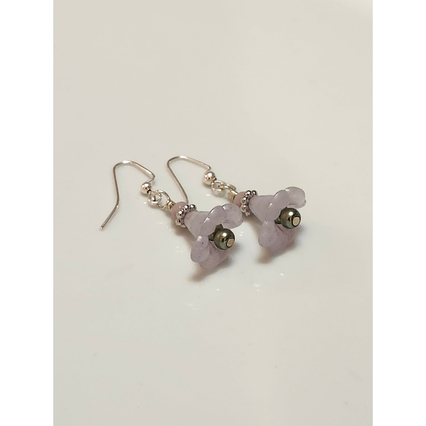 Lavender Fluted Flower Earrings