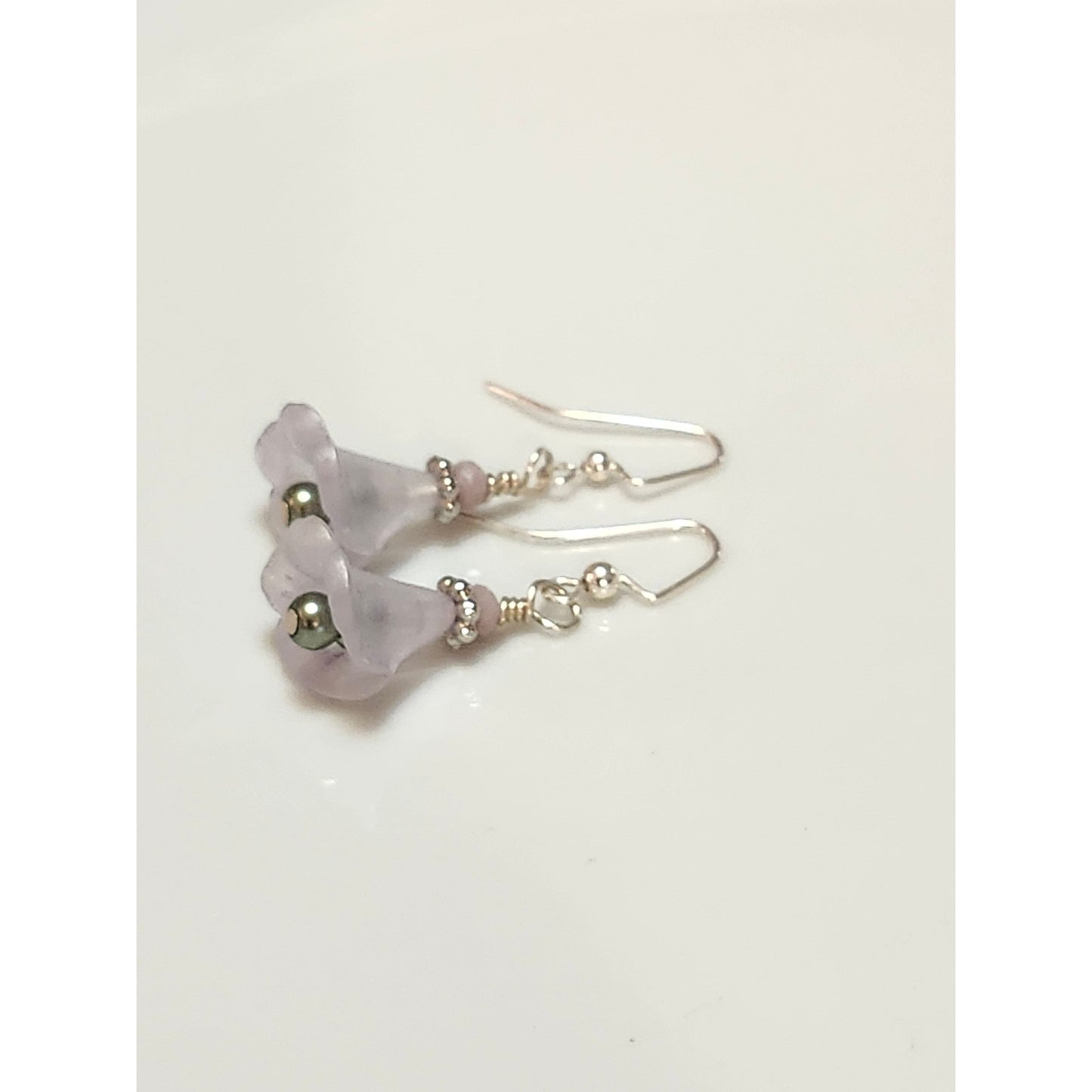 Lavender Fluted Flower Earrings