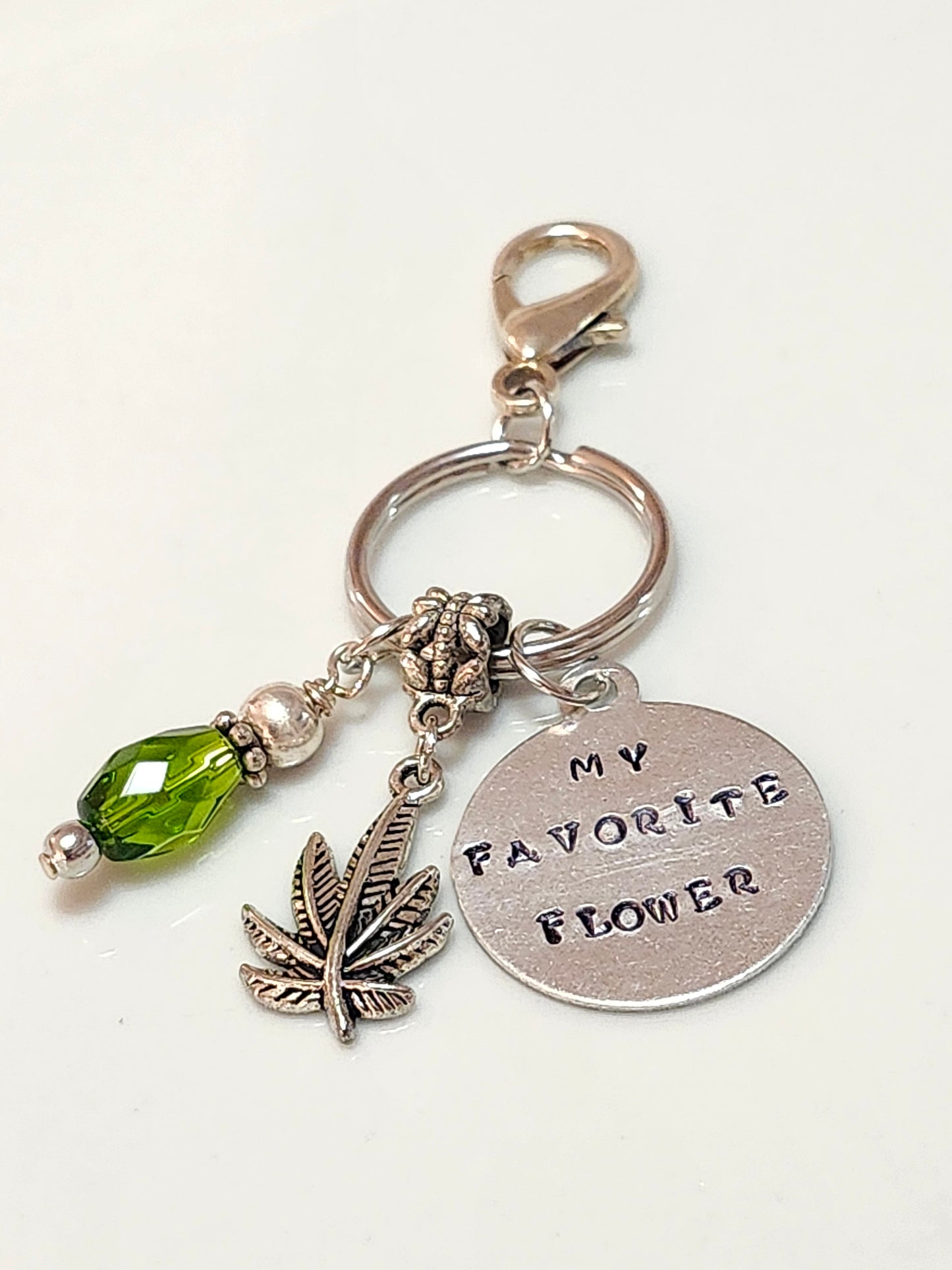 Cannabis Leaf Keychain, pot leaf,dispensary keychain