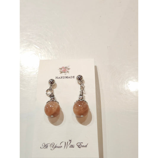 Tiny Sunstone earrings