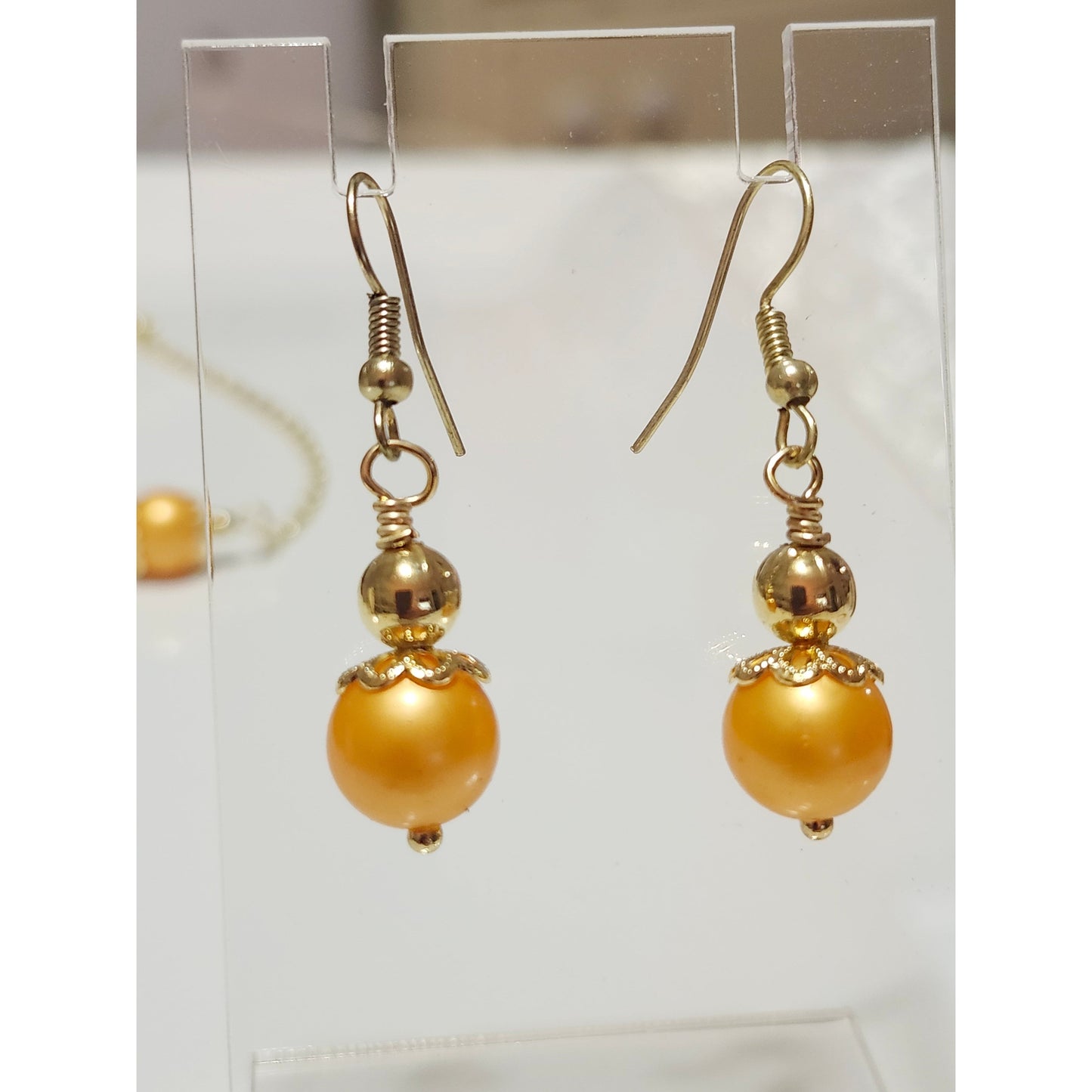 Beautiful Orange Beaded Earrings