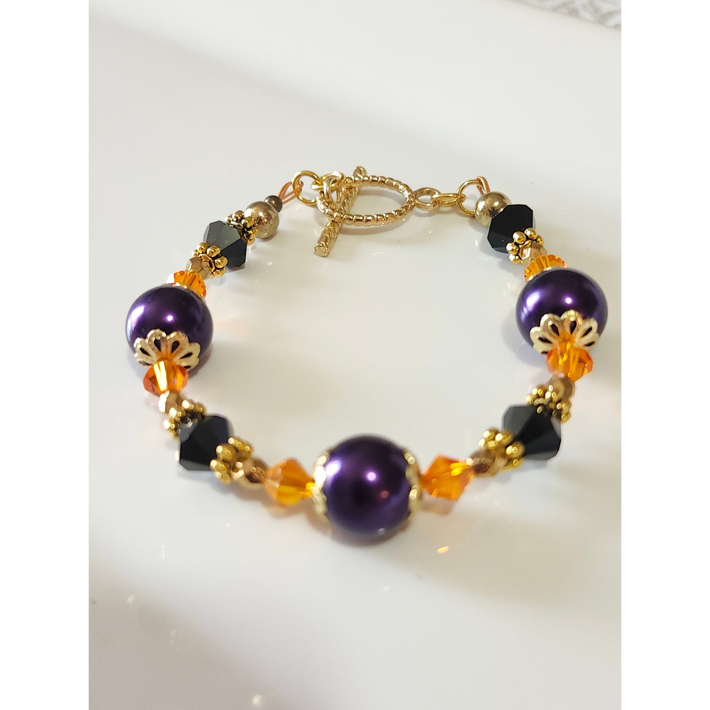 Deep Purple & Orange Bracelet