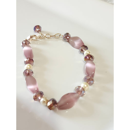 Lavender Cats Eye Bracelet